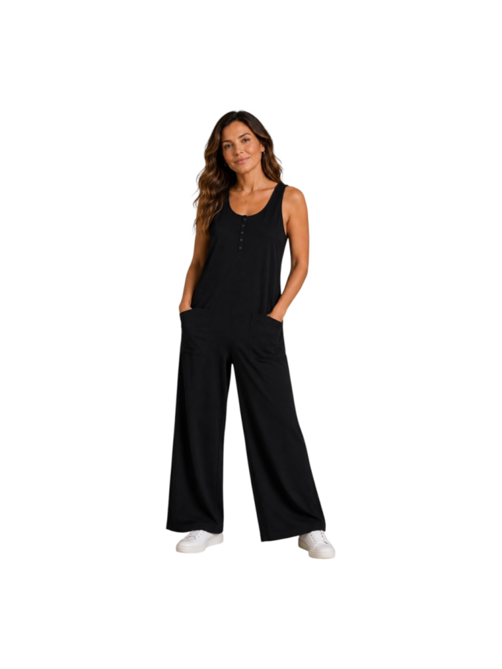 Soma Black Cotton Wide Leg Jumpsuit Romper NWT Size Large
